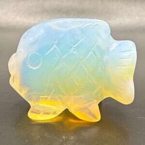 Cute Opalite Crystal Fish Carving!
